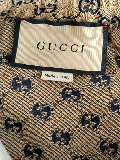 Gucci Beige & Navy GG Monogram Pants