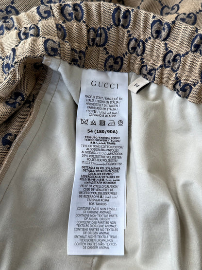 Gucci Beige & Navy GG Monogram Pants