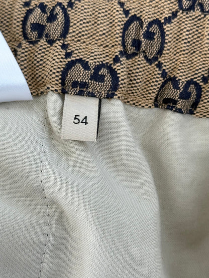 Gucci Beige & Navy GG Monogram Pants