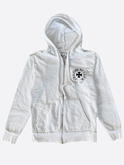 Chrome Hearts White & Black Eyechart Zip Up Hoodie