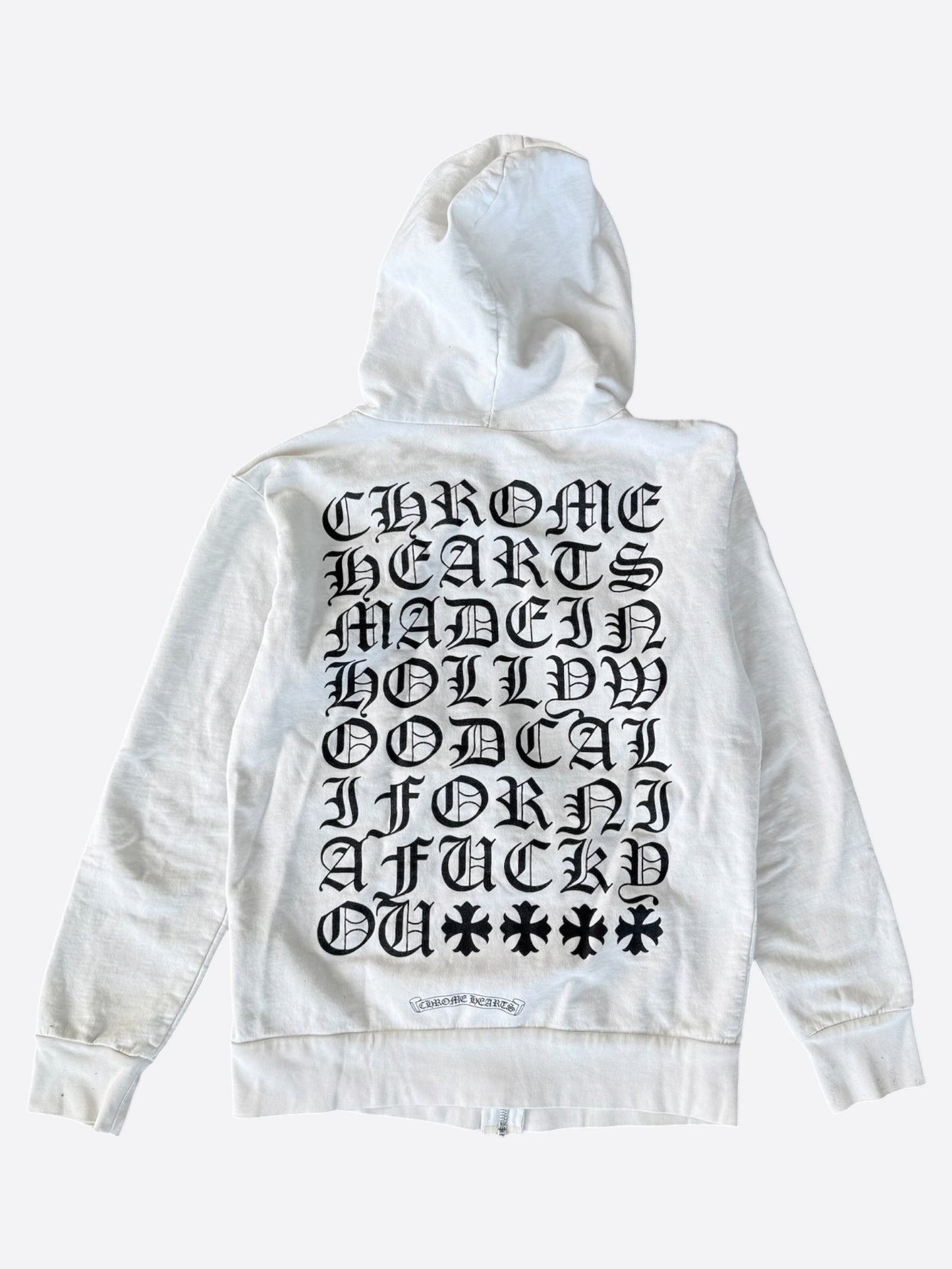 Chrome Hearts White & Black Eyechart Zip Up Hoodie