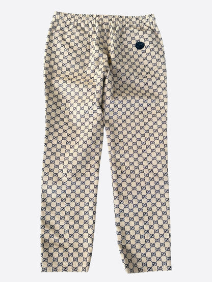 Gucci Beige & Navy GG Monogram Pants