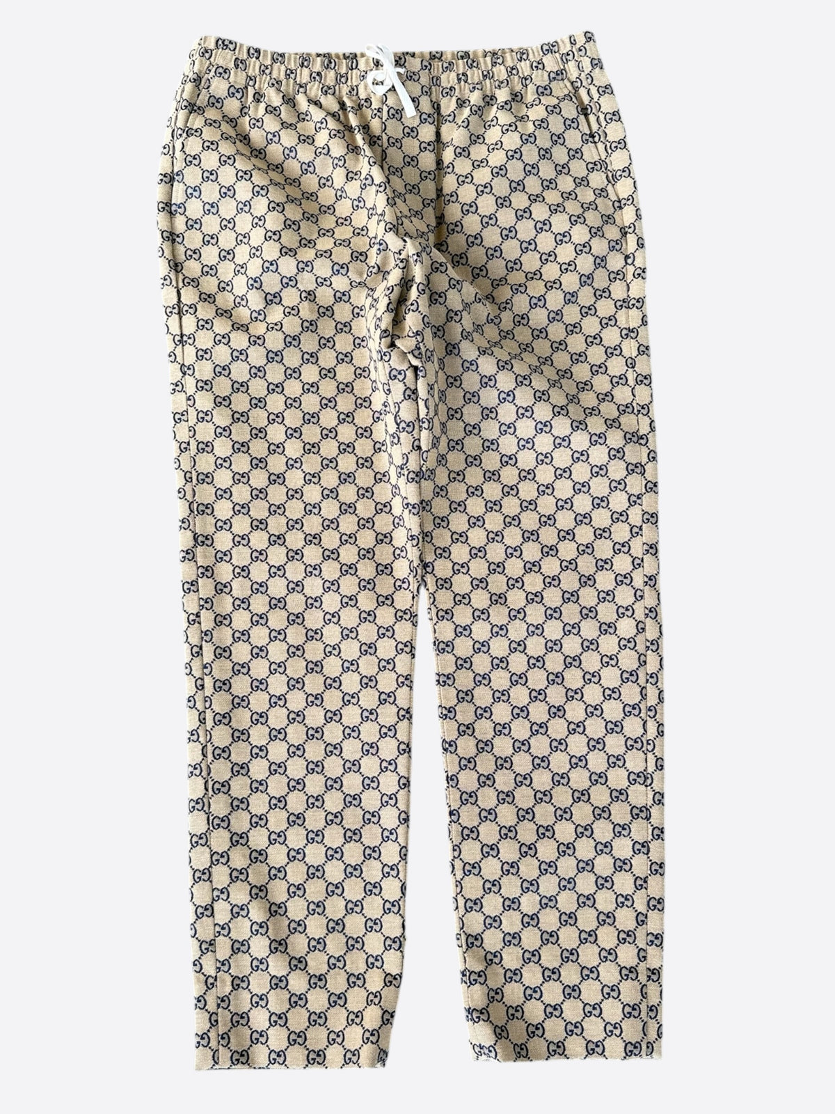 Gucci Beige & Navy GG Monogram Pants
