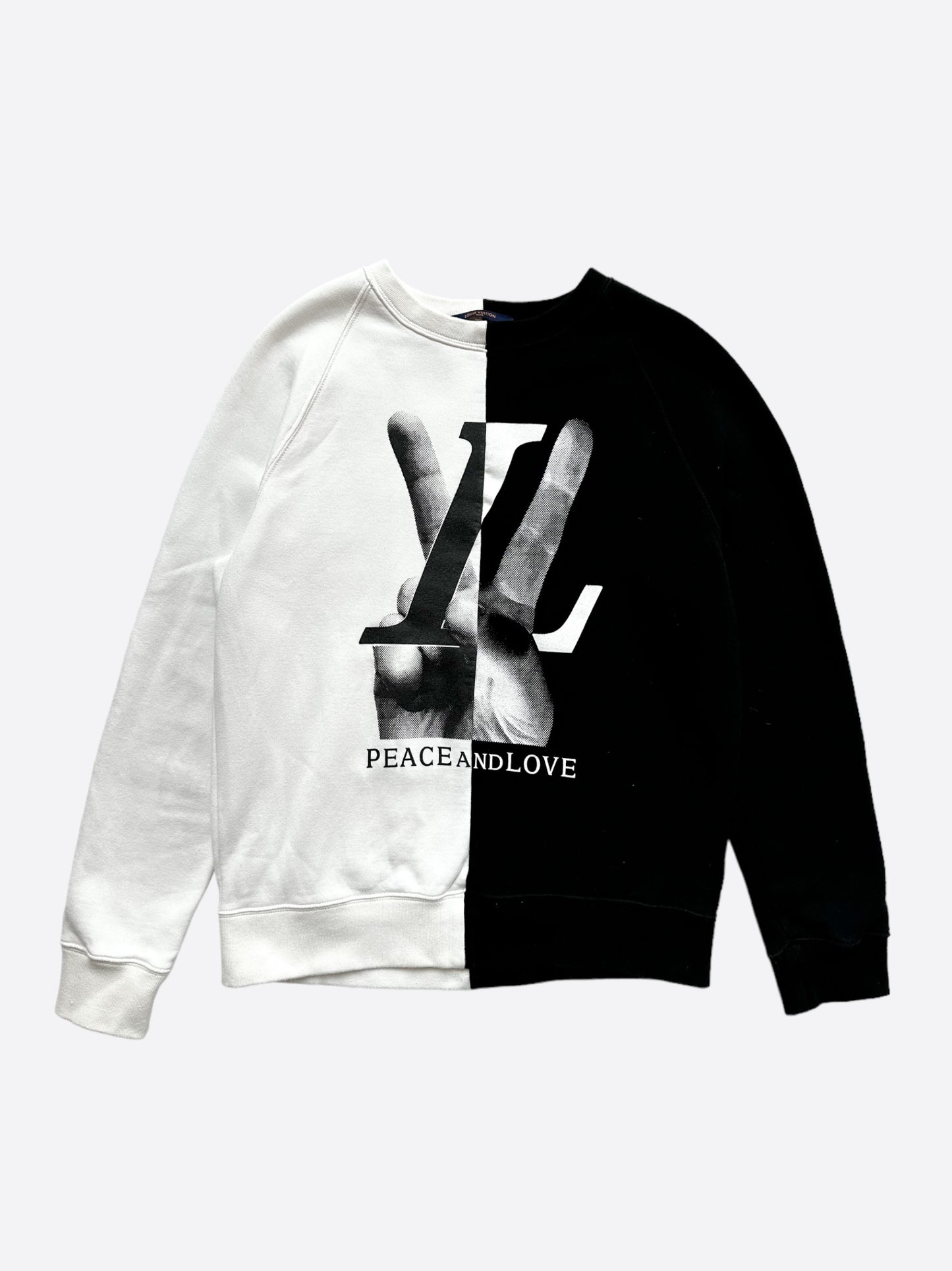 Louis Vuitton Black & White Peace & Love Split Sweater