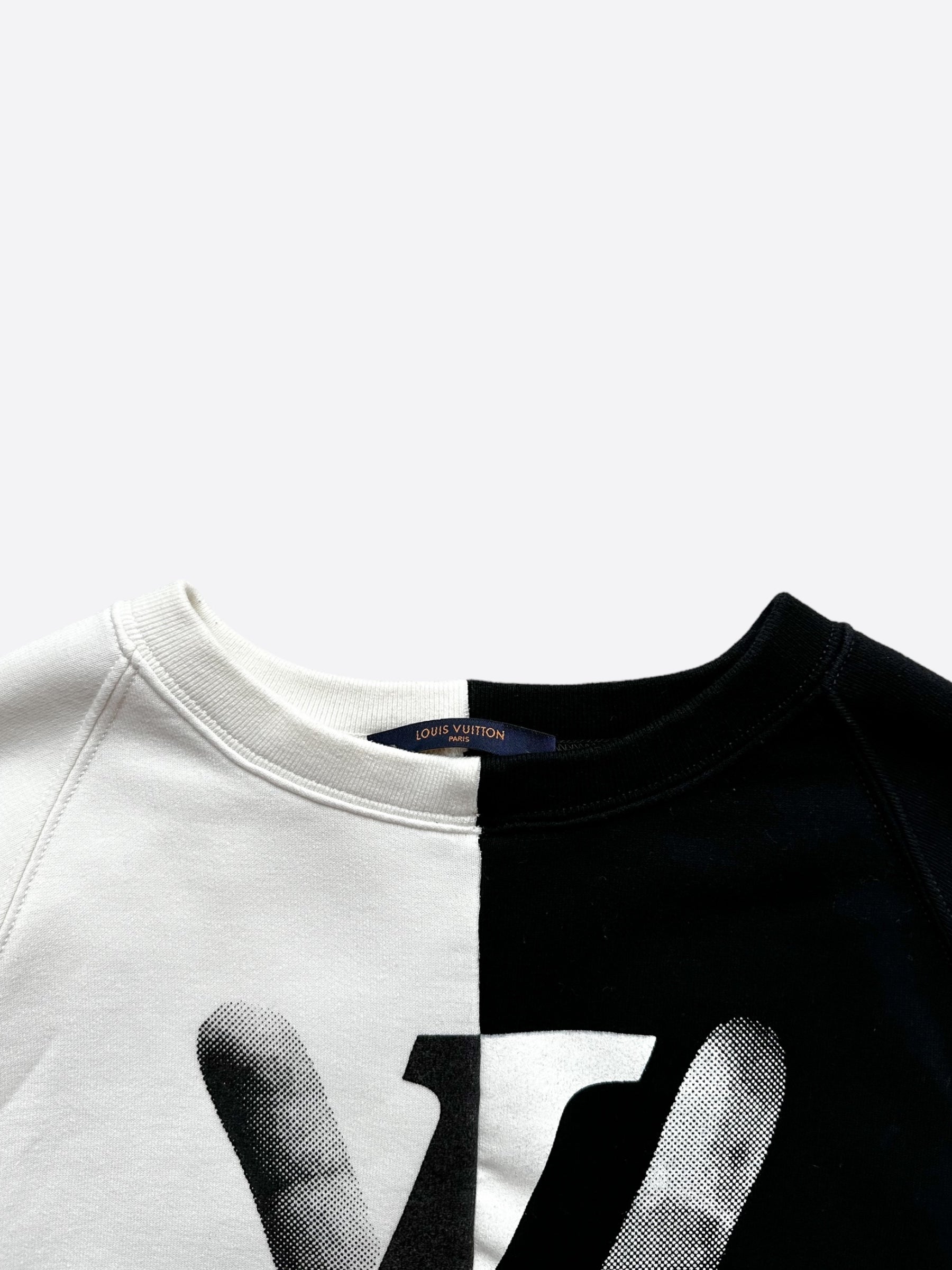 Louis Vuitton Black & White Peace & Love Split Sweater Louis Vuitton Black & White Peace & Love Split Sweater