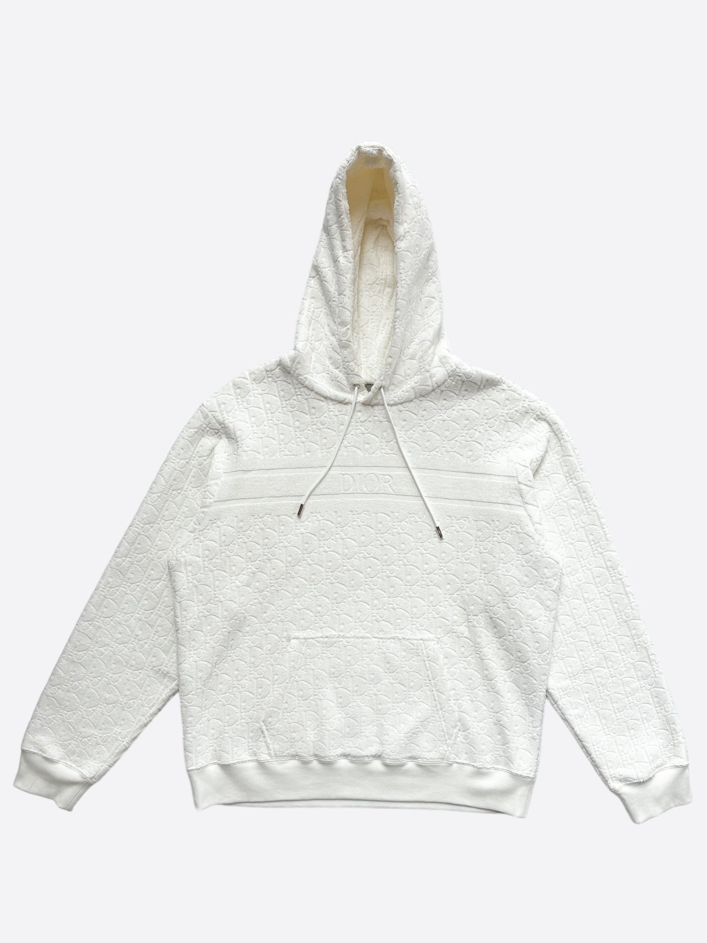Dior White Oblique Towel Hoodie