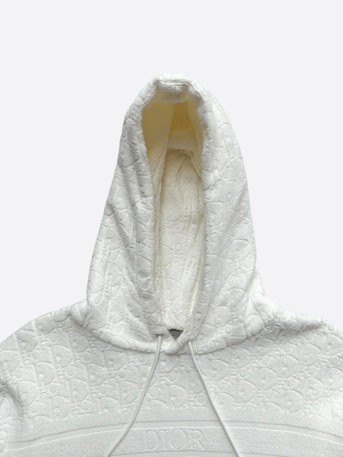 Dior White Oblique Towel Hoodie