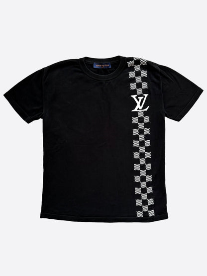 Louis Vuitton Black Intarsia Checkered Logo T-Shirt