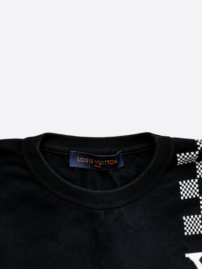 Louis Vuitton Black Intarsia Checkered Logo T-Shirt