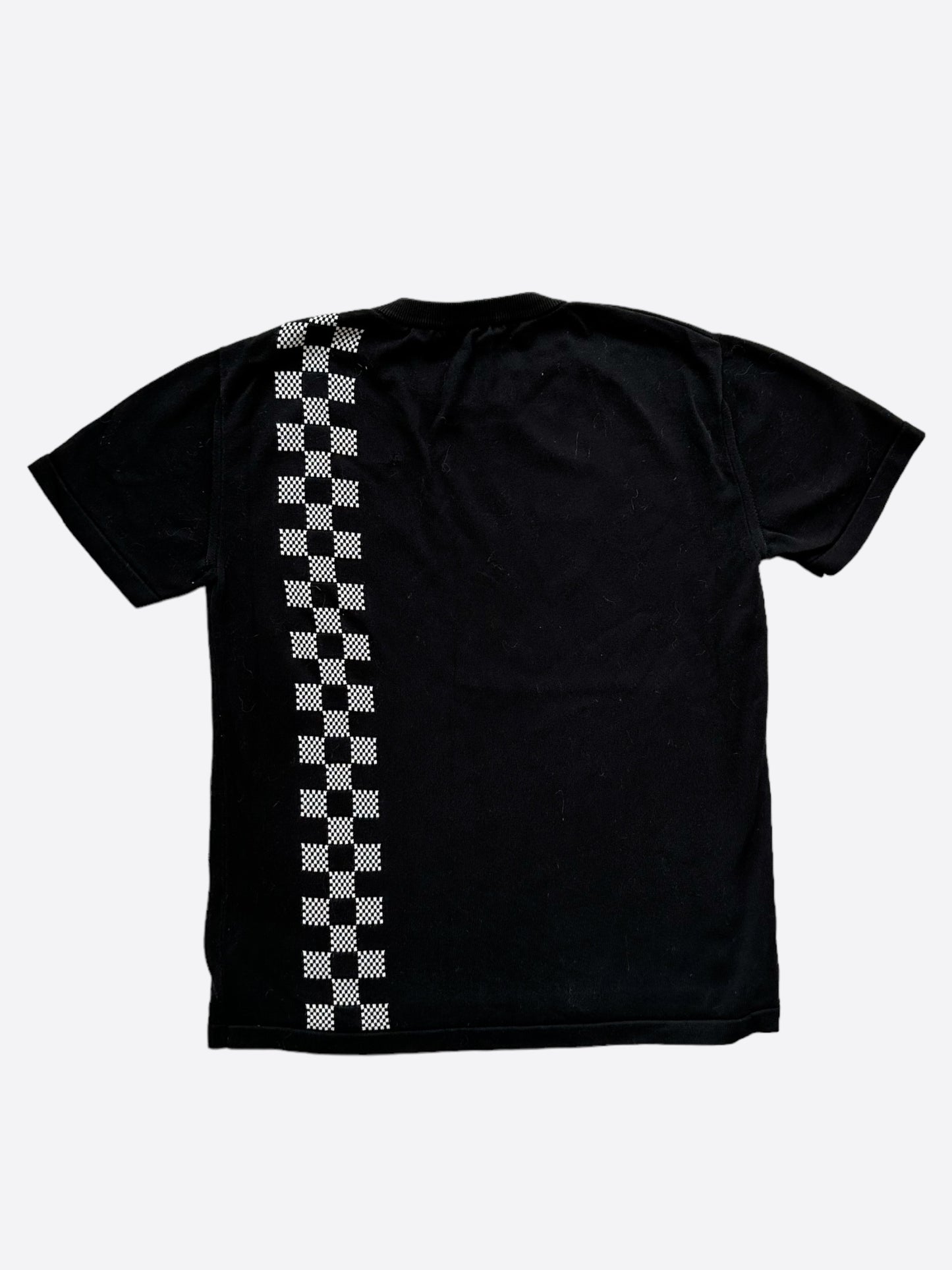 Louis Vuitton Black Intarsia Checkered Logo T-Shirt