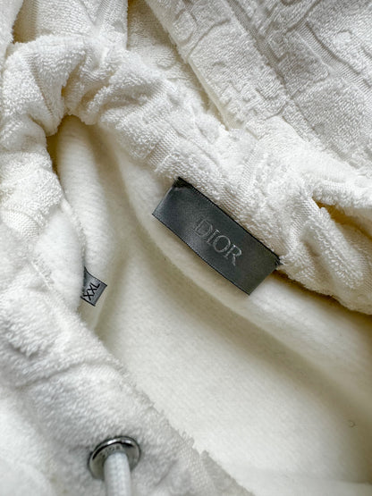 Dior White Oblique Towel Hoodie