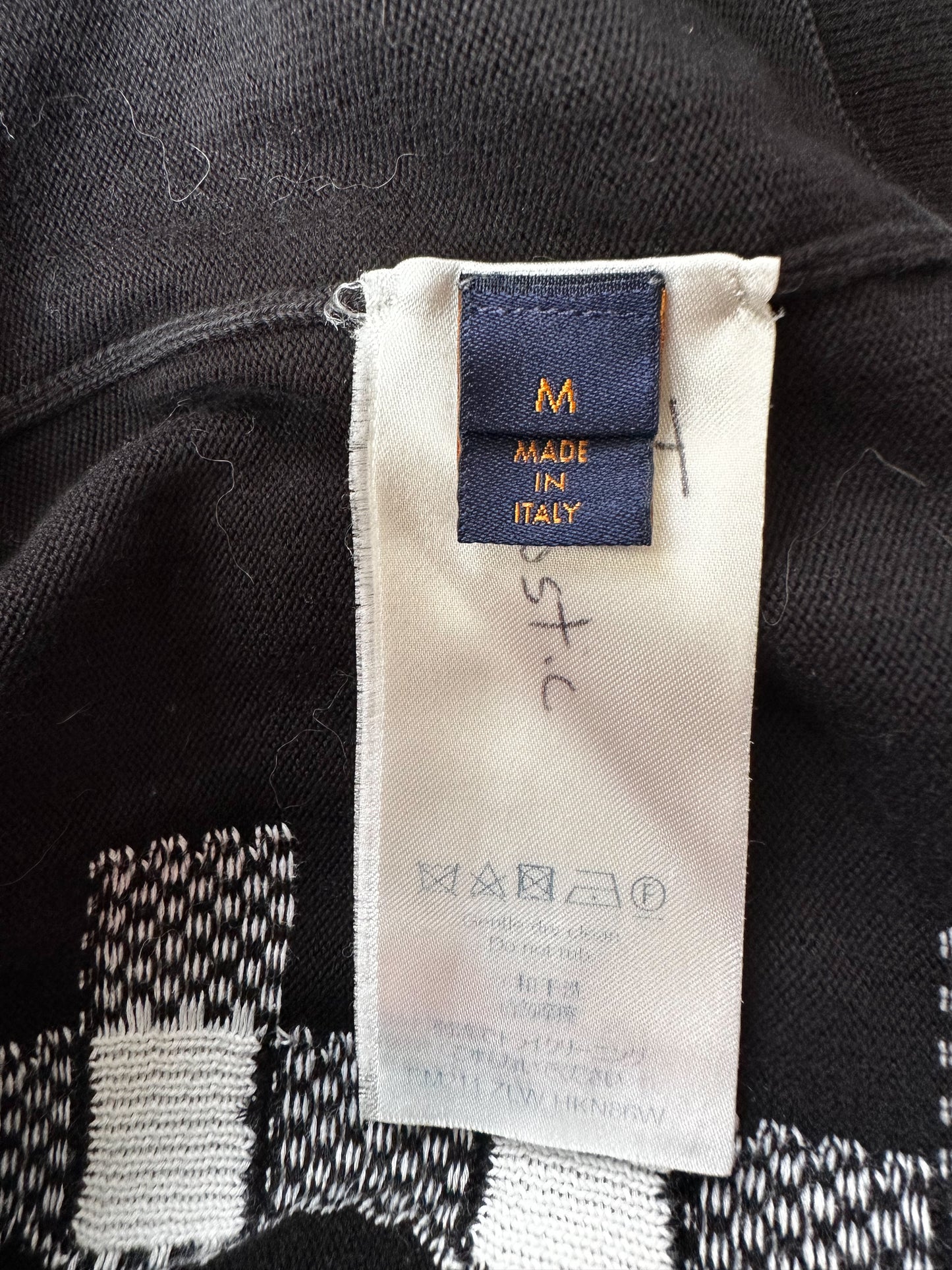 Louis Vuitton Black Intarsia Checkered Logo T-Shirt