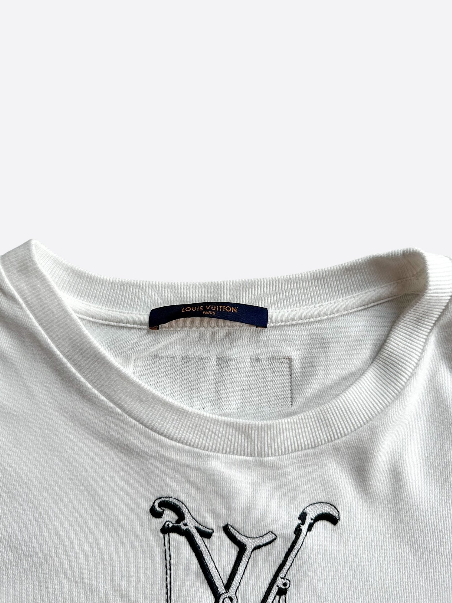 Louis Vuitton White Pendant Logo T-Shirt