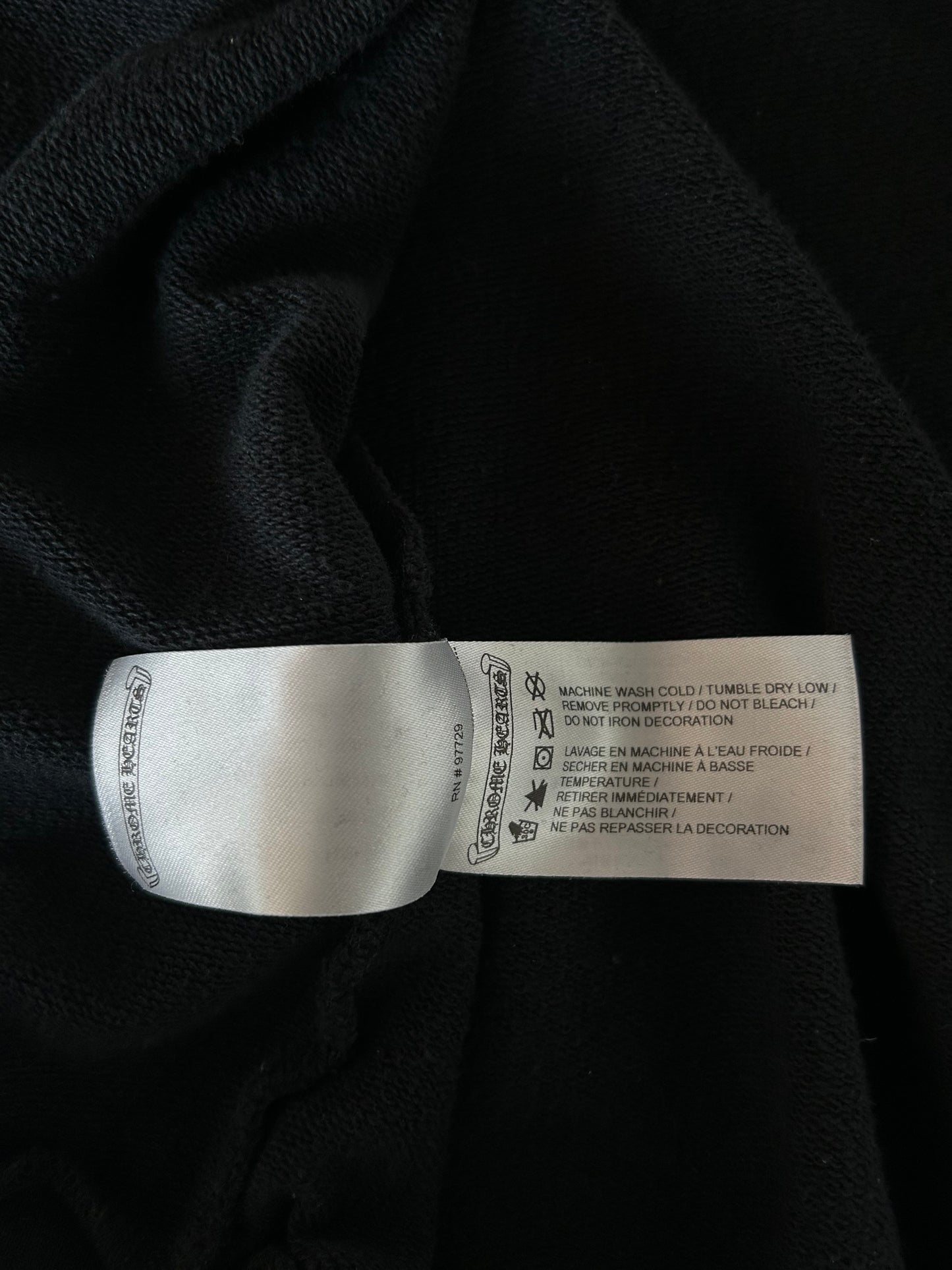 Chrome Hearts Black & White Cross Jacquard Horseshoe Logo Zip Up Hoodie