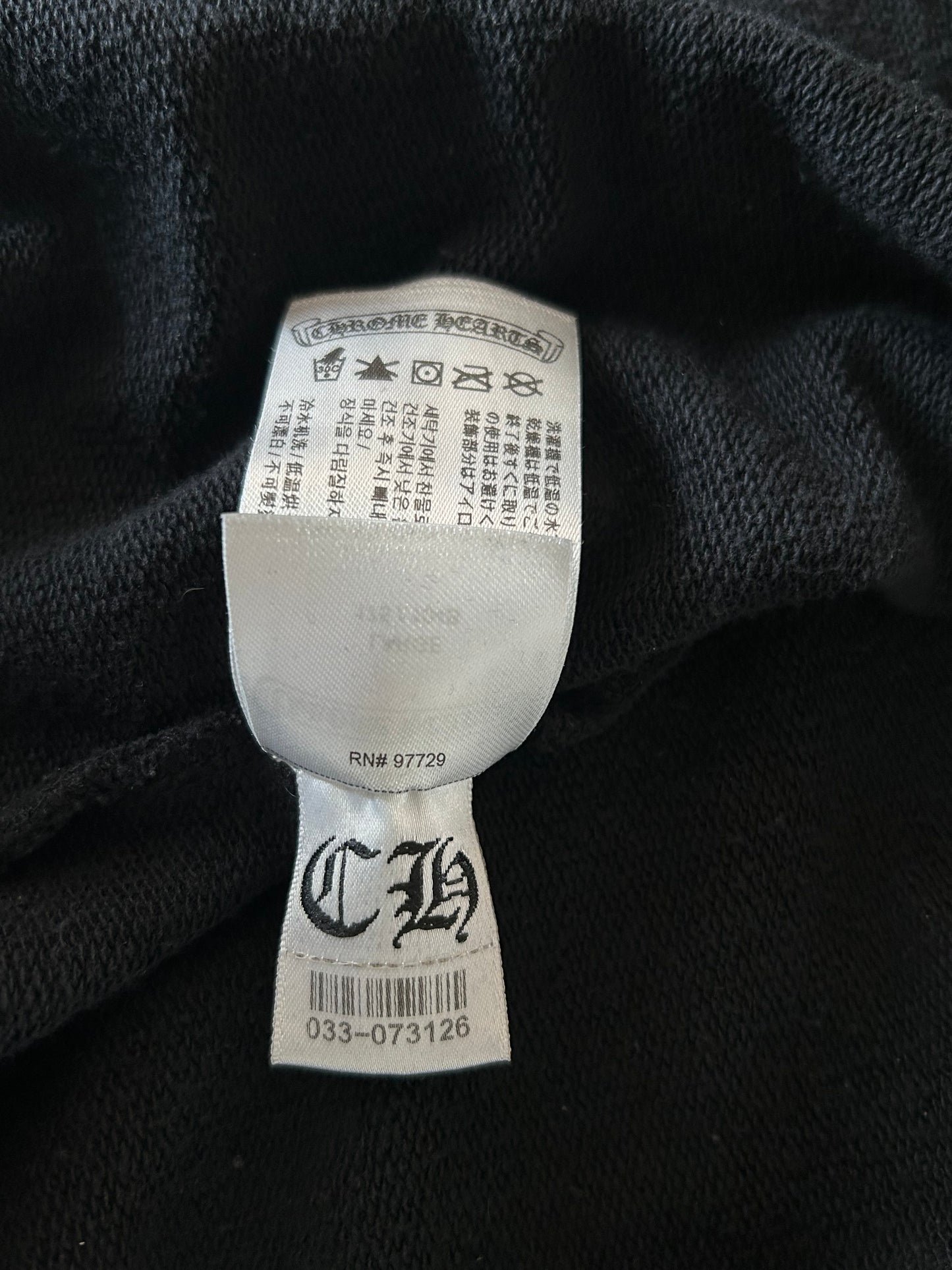 Chrome Hearts Black & White Cross Jacquard Horseshoe Logo Zip Up Hoodie