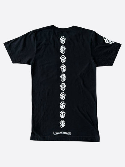 Chrome Hearts Black & White Vertical Dagger Logo T-Shirt