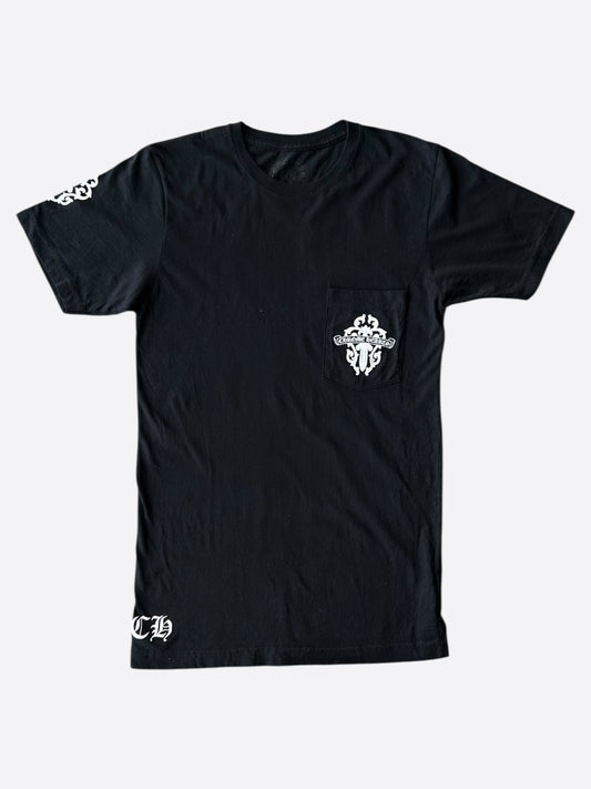 Chrome Hearts Black & White Vertical Dagger Logo T-Shirt
