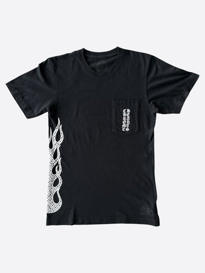 Chrome Hearts Black & White Flame Logo T-Shirt