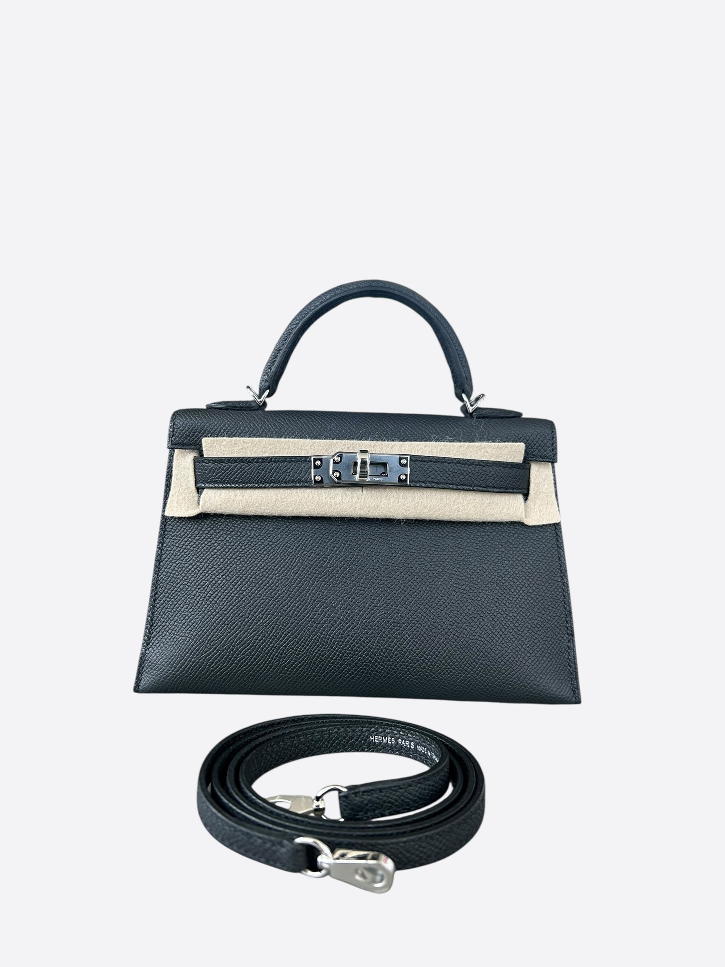 Hermes Black Epsom Mini Kelly 20