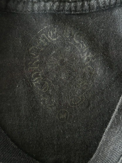 Chrome Hearts Black & White Vertical Dagger Logo T-Shirt
