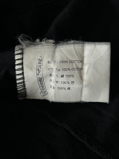 Chrome Hearts Black & White Vertical Dagger Logo T-Shirt