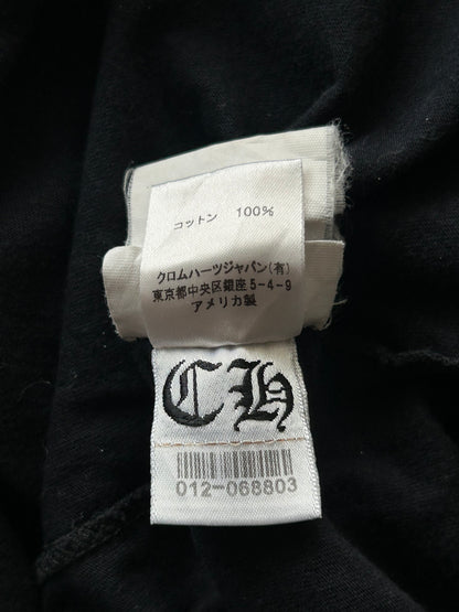 Chrome Hearts Black & White Vertical Dagger Logo T-Shirt