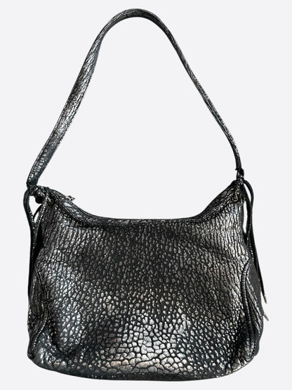 Chrome Hearts Silver Fleur De Lis Flared Fringe Hobo Bag