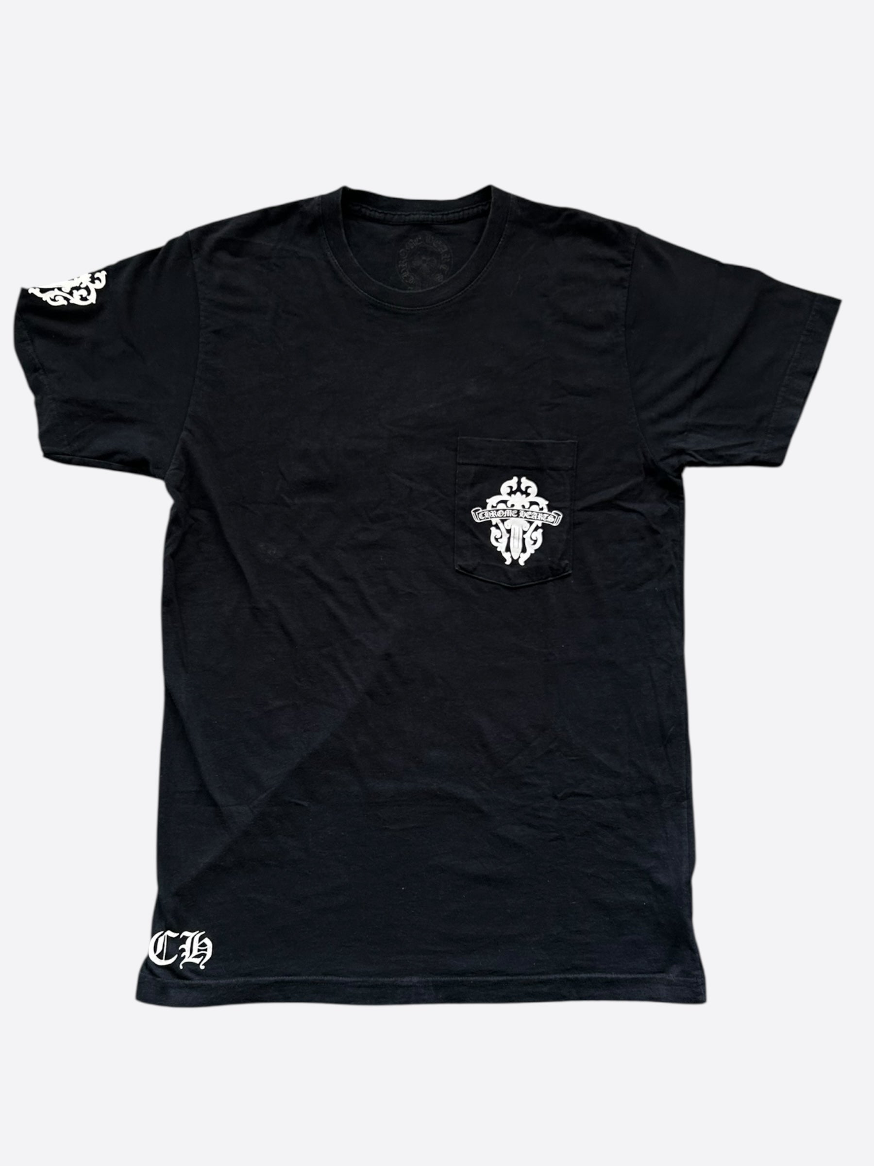 Tシャツ・カットソー Chrome Hearts Dagger T-shirt Chrome Hearts Black & White Dagger Logo T-Shirt – Savonches