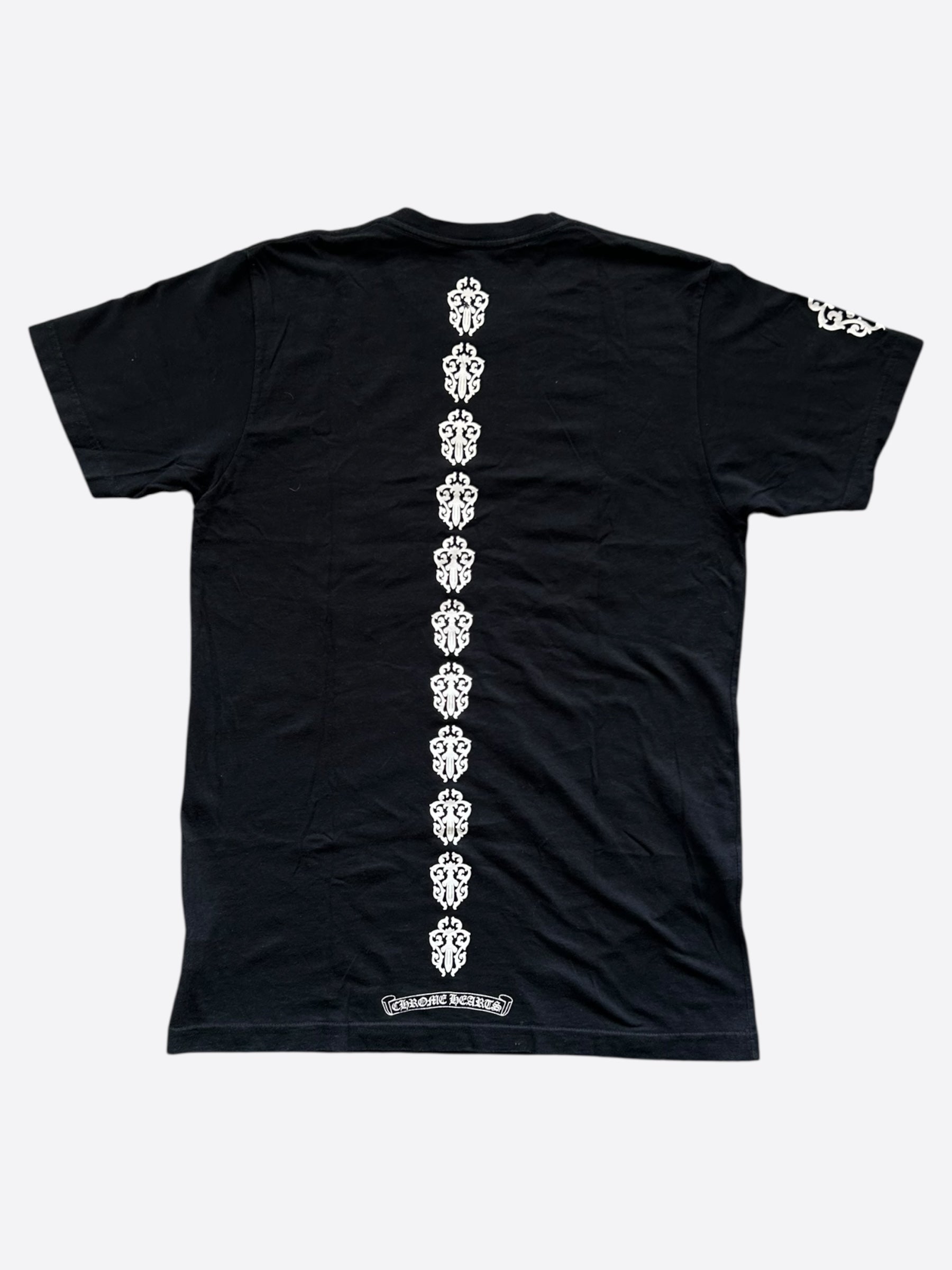 Tシャツ・カットソー Chrome Hearts Dagger T-shirt Chrome Hearts Black & White Dagger Logo T-Shirt – Savonches