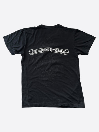 Chrome Hearts Black & White Cemetery Cross Logo T-Shirt