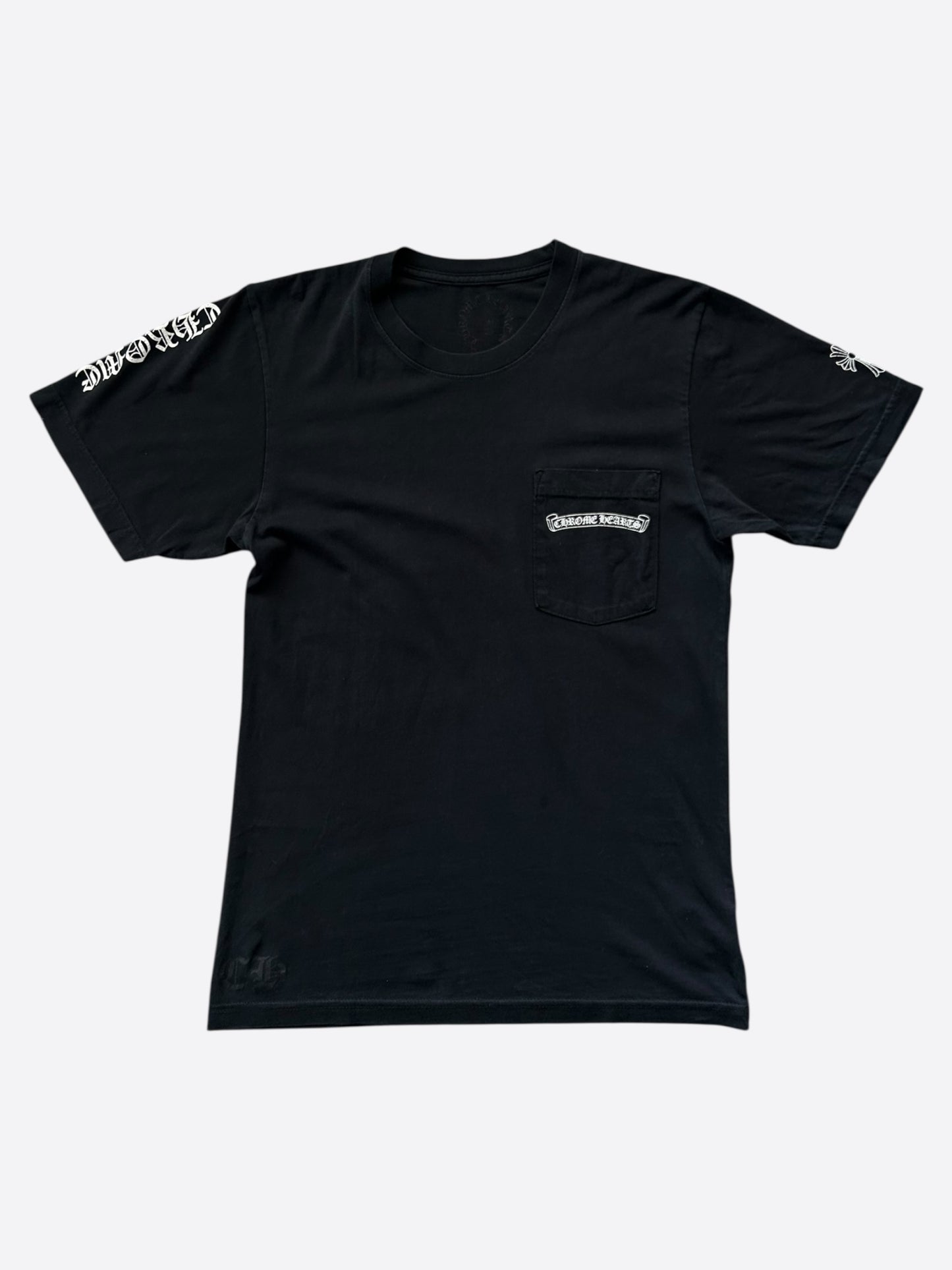 Chrome Hearts Black & White Cemetery Cross Logo T-Shirt
