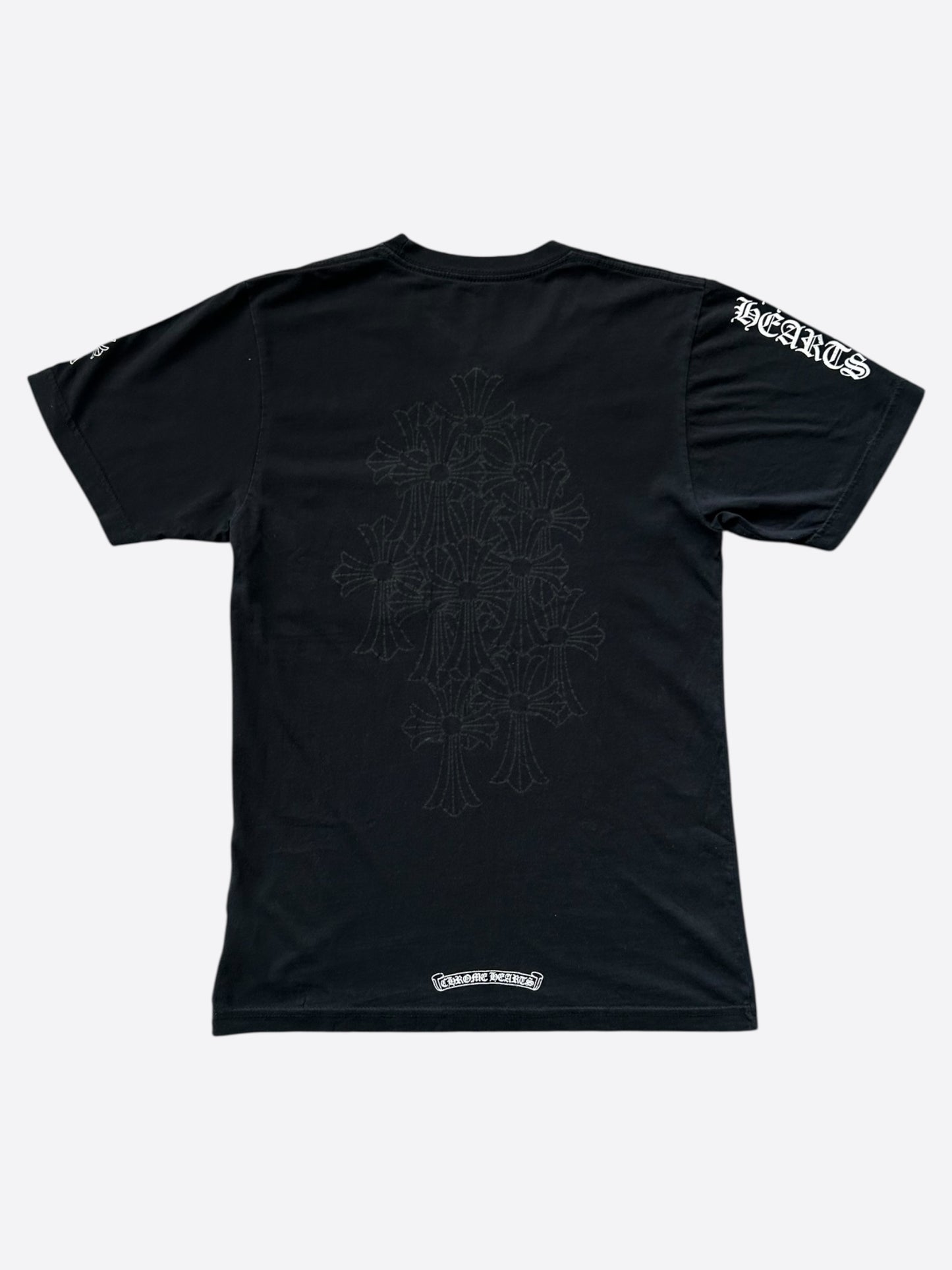 Chrome Hearts Black & White Cemetery Cross Logo T-Shirt