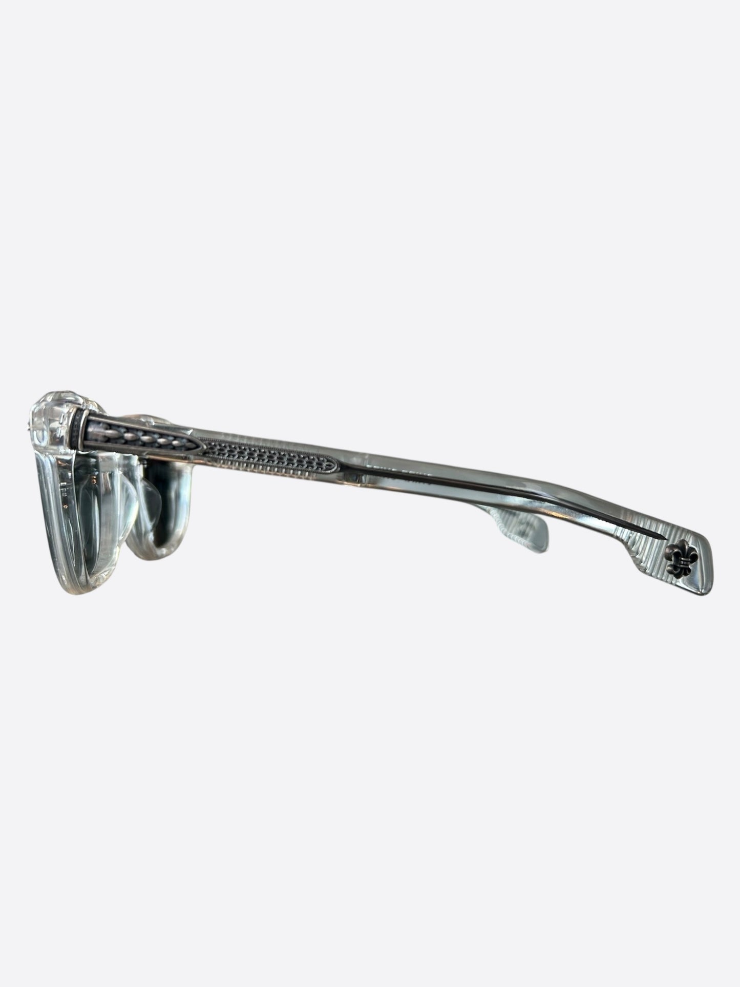 Chrome Hearts Clear & Silver Chirp Chirp Sunglasses