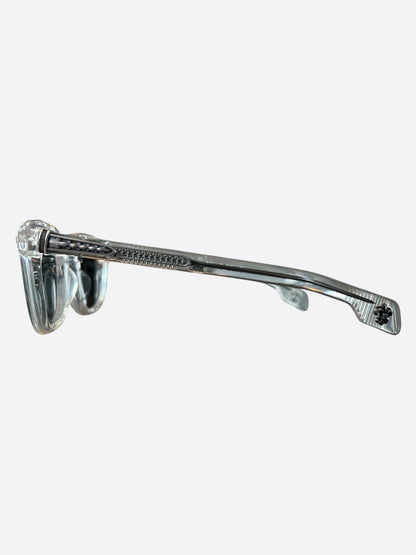 Chrome Hearts Clear & Silver Chirp Chirp Sunglasses
