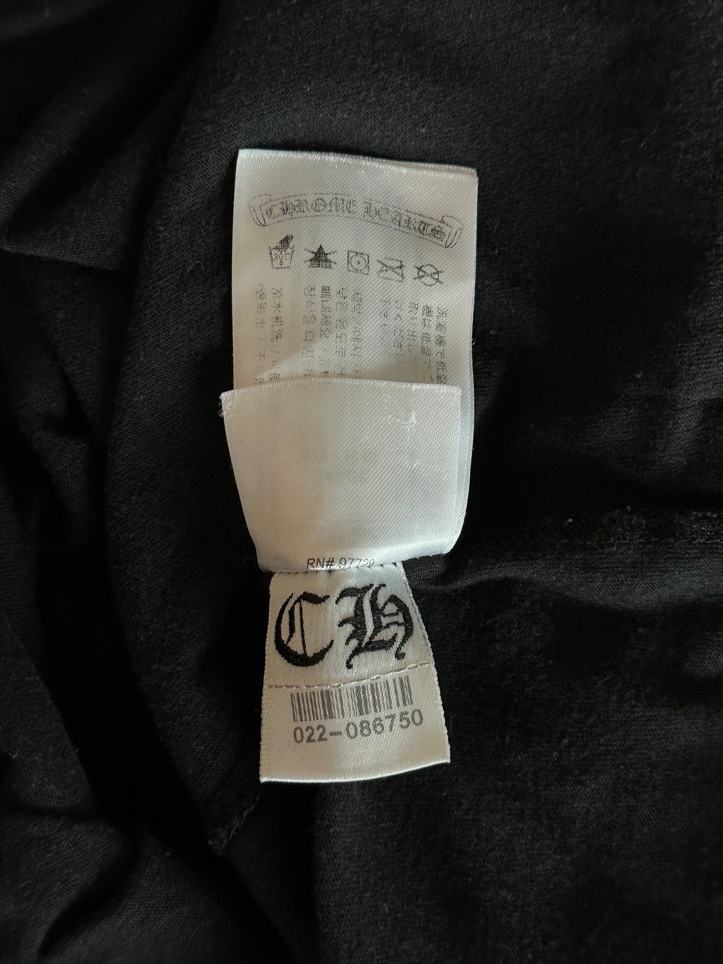 Chrome Hearts Black & White Scroll Logo T-Shirt