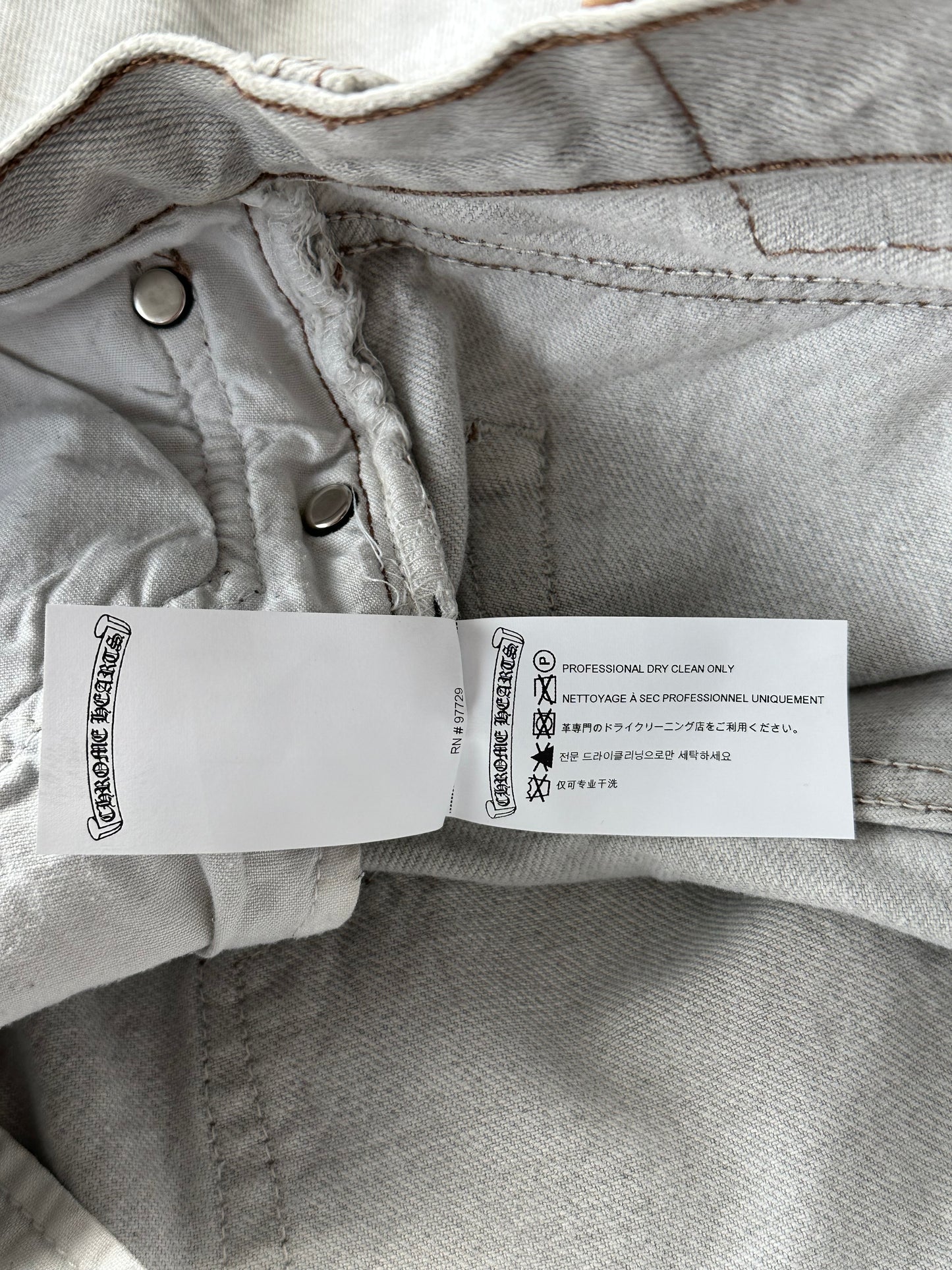 Chrome Hearts Levis White & Mixed Cross Patch Jeans