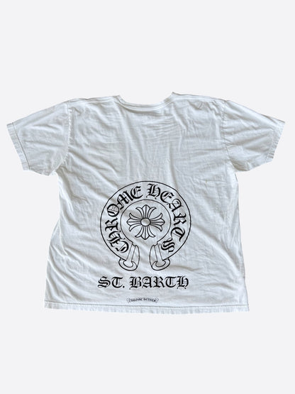 Chrome Hearts White & Black St. Barth Exclusive Horseshoe Logo T-Shirt