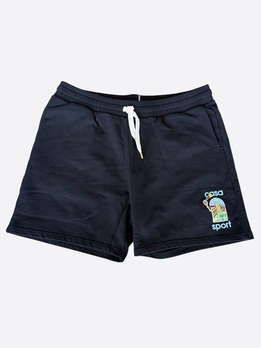 Casablanca Black & Multicolor Le Jeu Colore Embroidered Logo Shorts