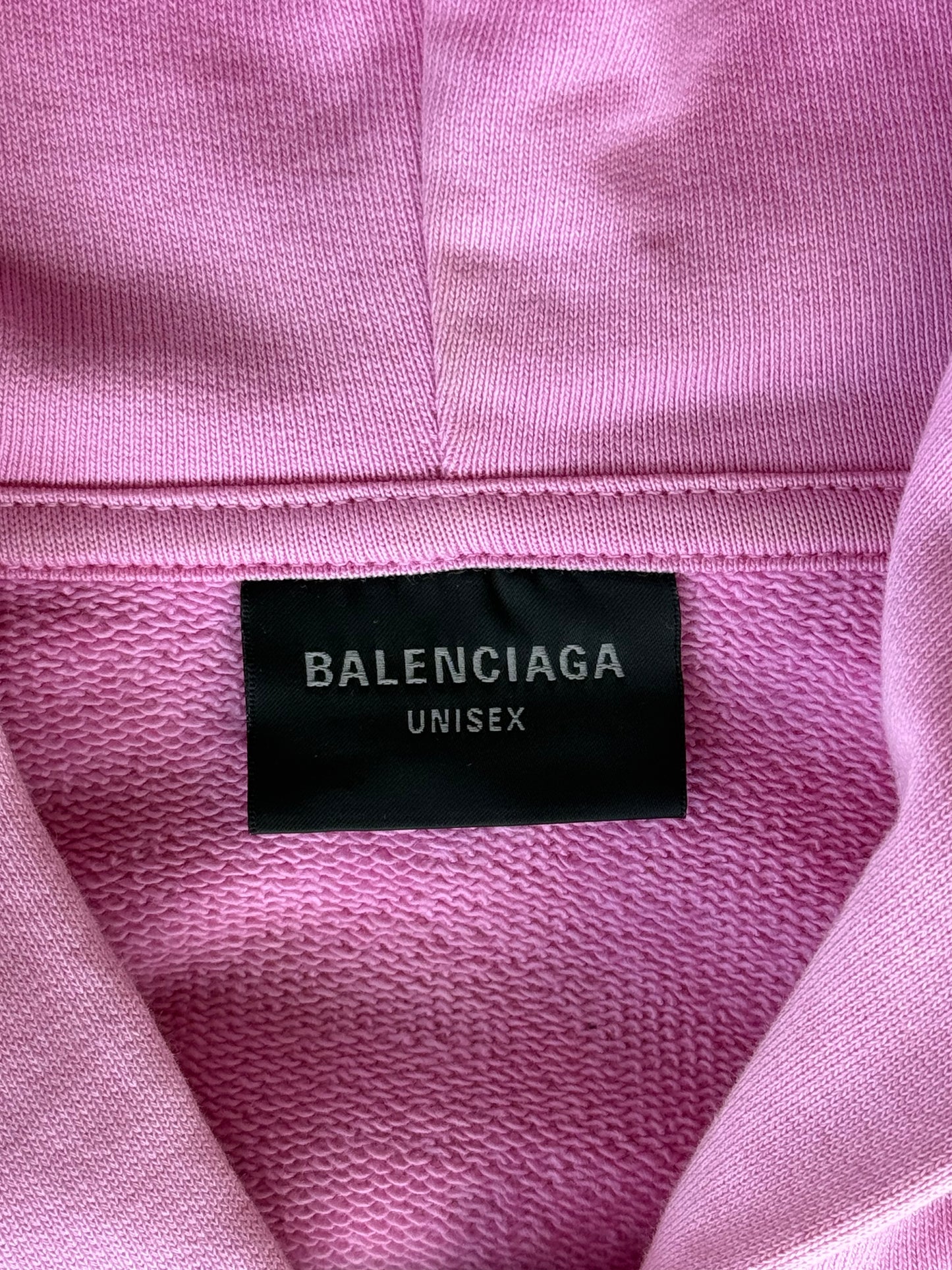 Balenciaga Pink & Black Soccer Logo Zip Up Hoodie