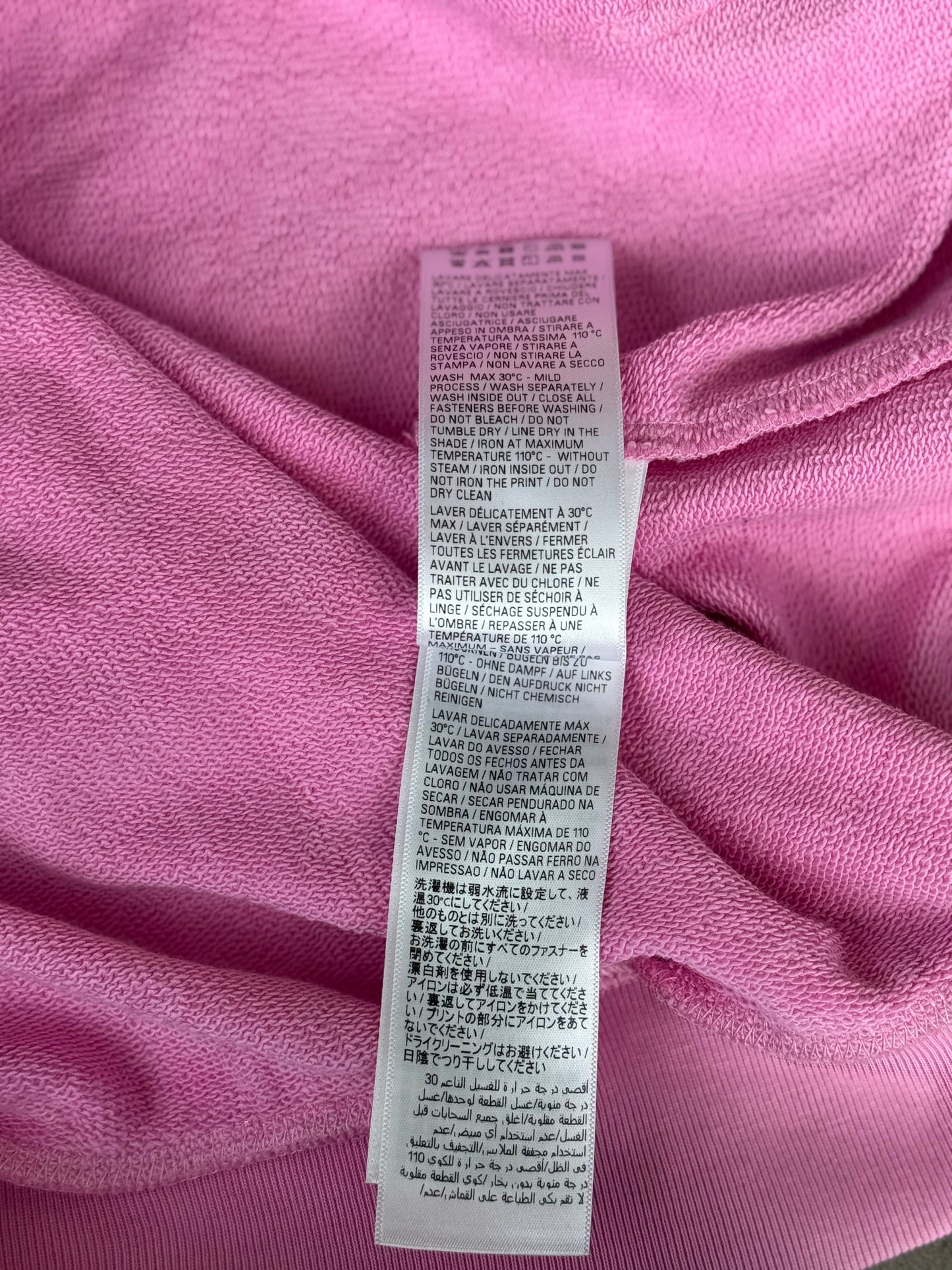 Balenciaga Pink & Black Soccer Logo Zip Up Hoodie