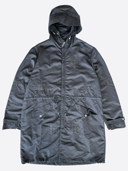 Chrome Hearts Black Nylon Cross Patch Parka Jacket