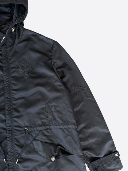 Chrome Hearts Black Nylon Cross Patch Parka Jacket