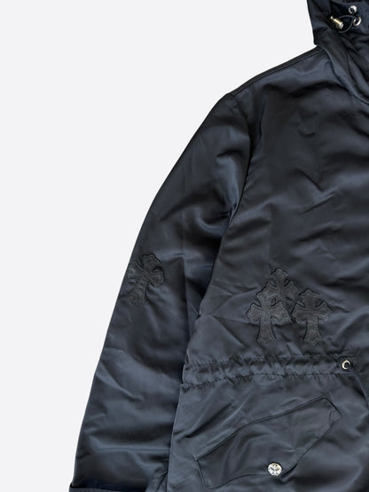 Chrome Hearts Black Nylon Cross Patch Parka Jacket