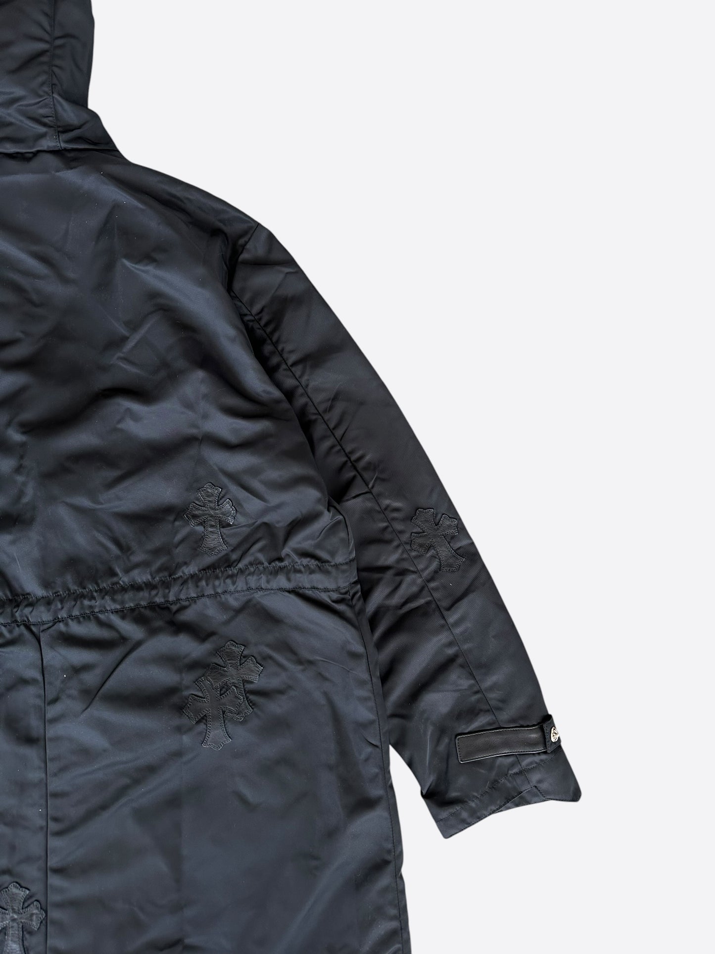 Chrome Hearts Black Nylon Cross Patch Parka Jacket