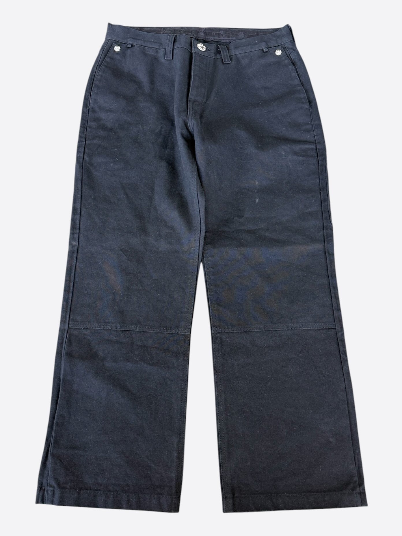 Chrome Hearts Black Cross Patch Carpenter Pants