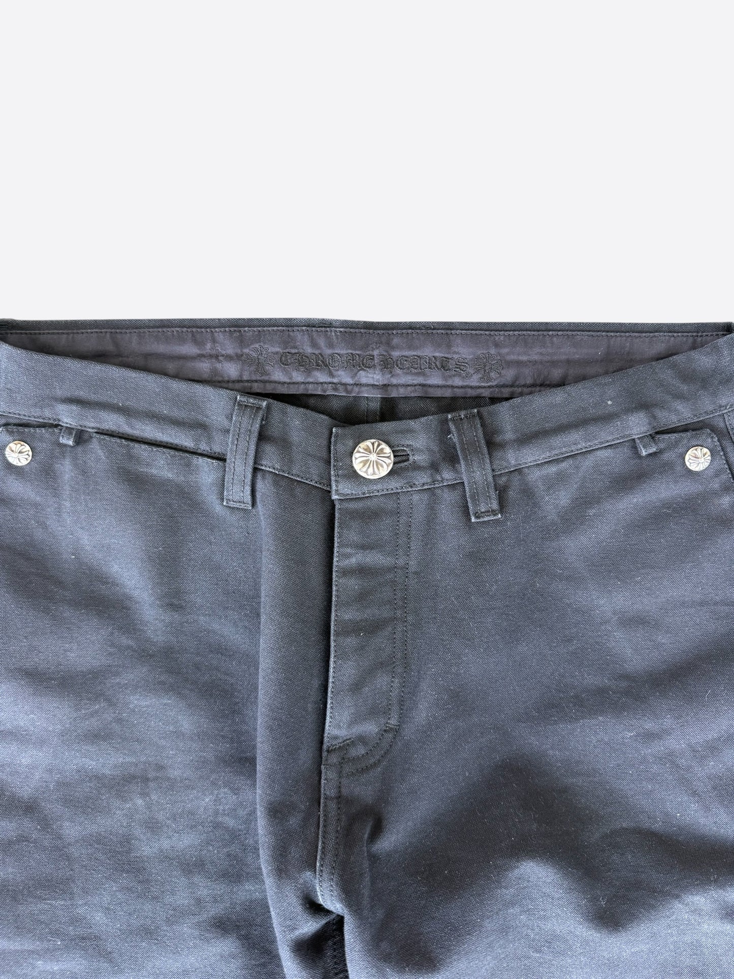 Chrome Hearts Black Cross Patch Carpenter Pants