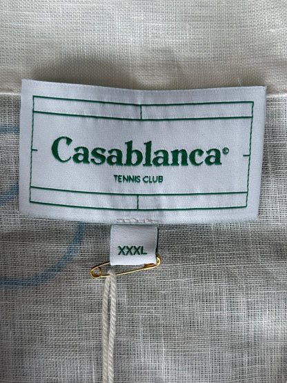 Casablanca White & Multicolor Tennis Play Button Up Shirt