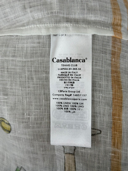 Casablanca White & Multicolor Tennis Play Button Up Shirt