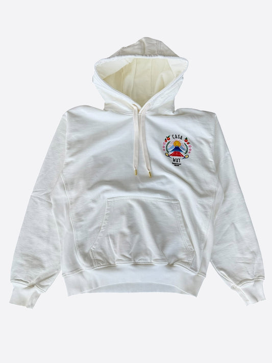 Casablanca White & Multicolor Casa Way Mountain Graphic Hoodie