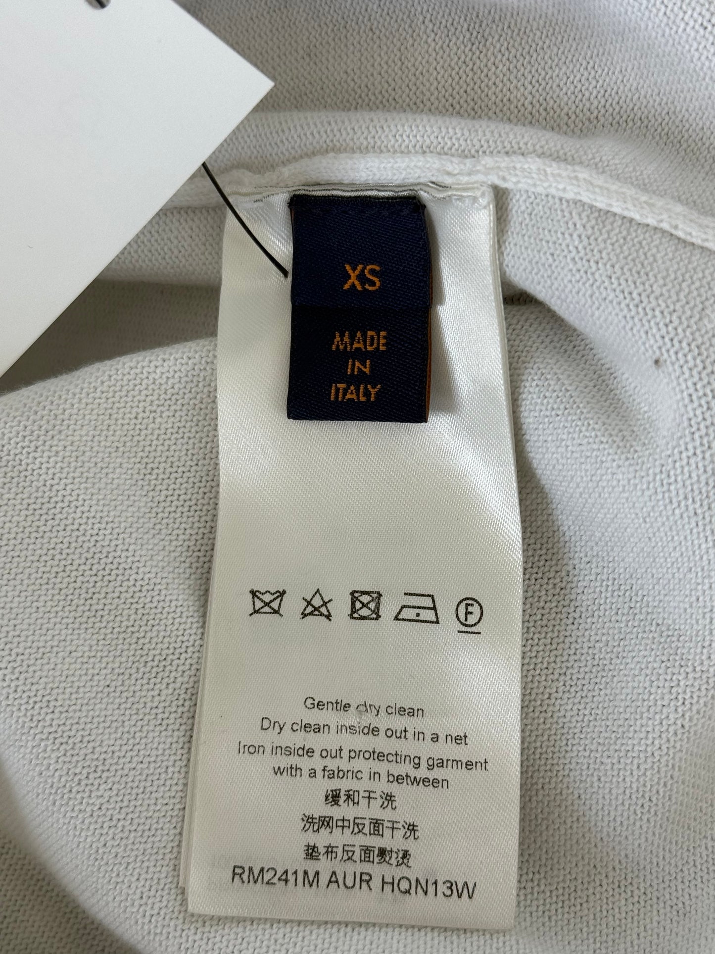 Louis Vuitton White & Blue Ice Logo Intarsia T-Shirt